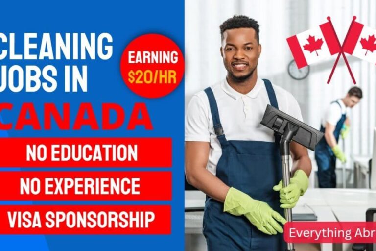 Cleaners in Canada with Free Visa Sponsorship for Immigrants
